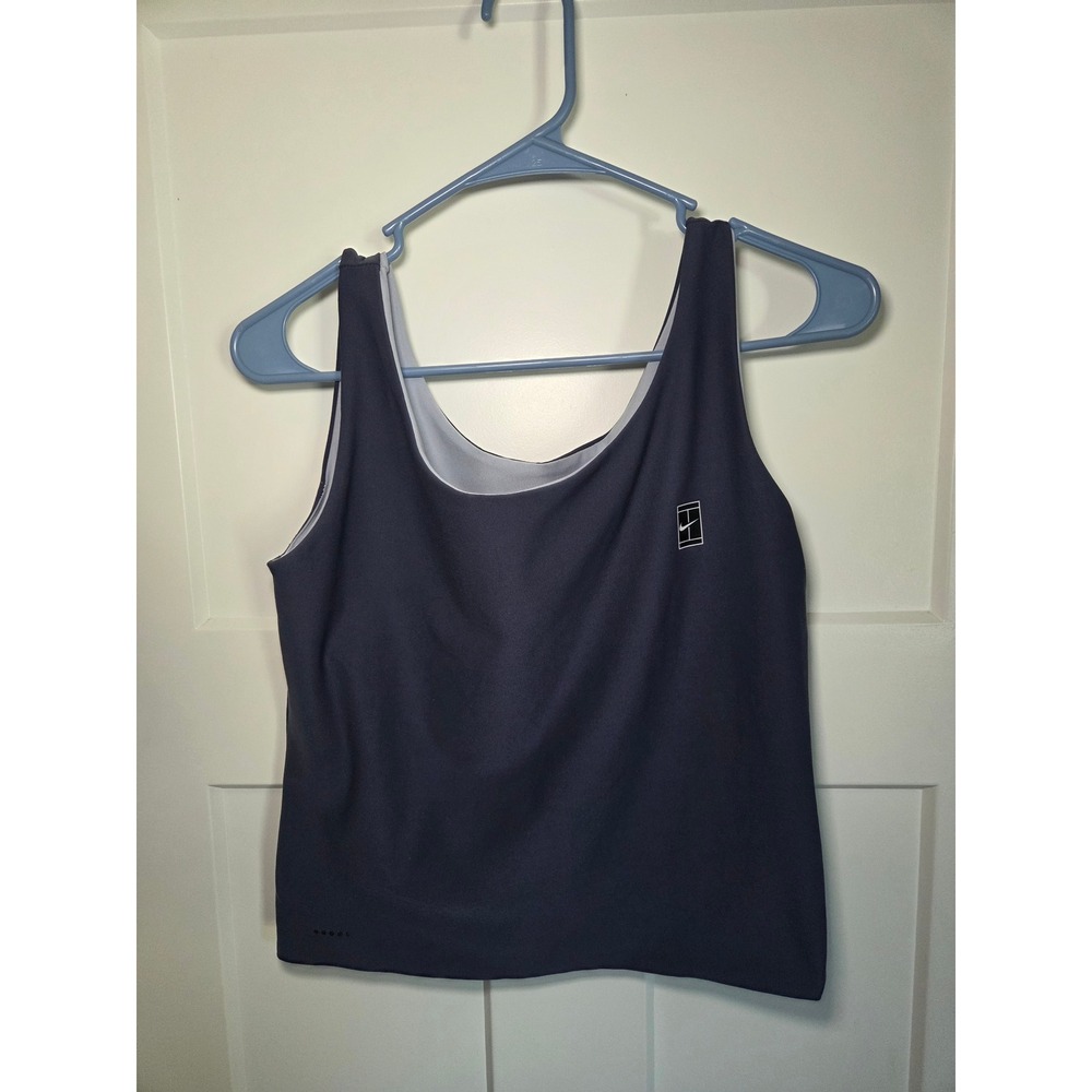 NikeCourt Dri-FIT Advantage Reversible Tennis Tank Top Navy Grey Lilac Womens